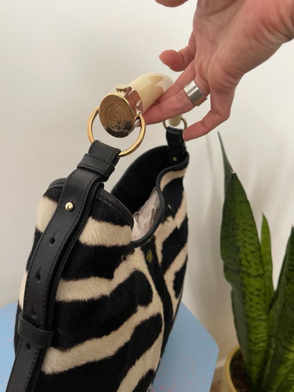 Rare Vintage YSL Mombasa Bag in Zebra Print Pony Hair - Picture 16 of 16